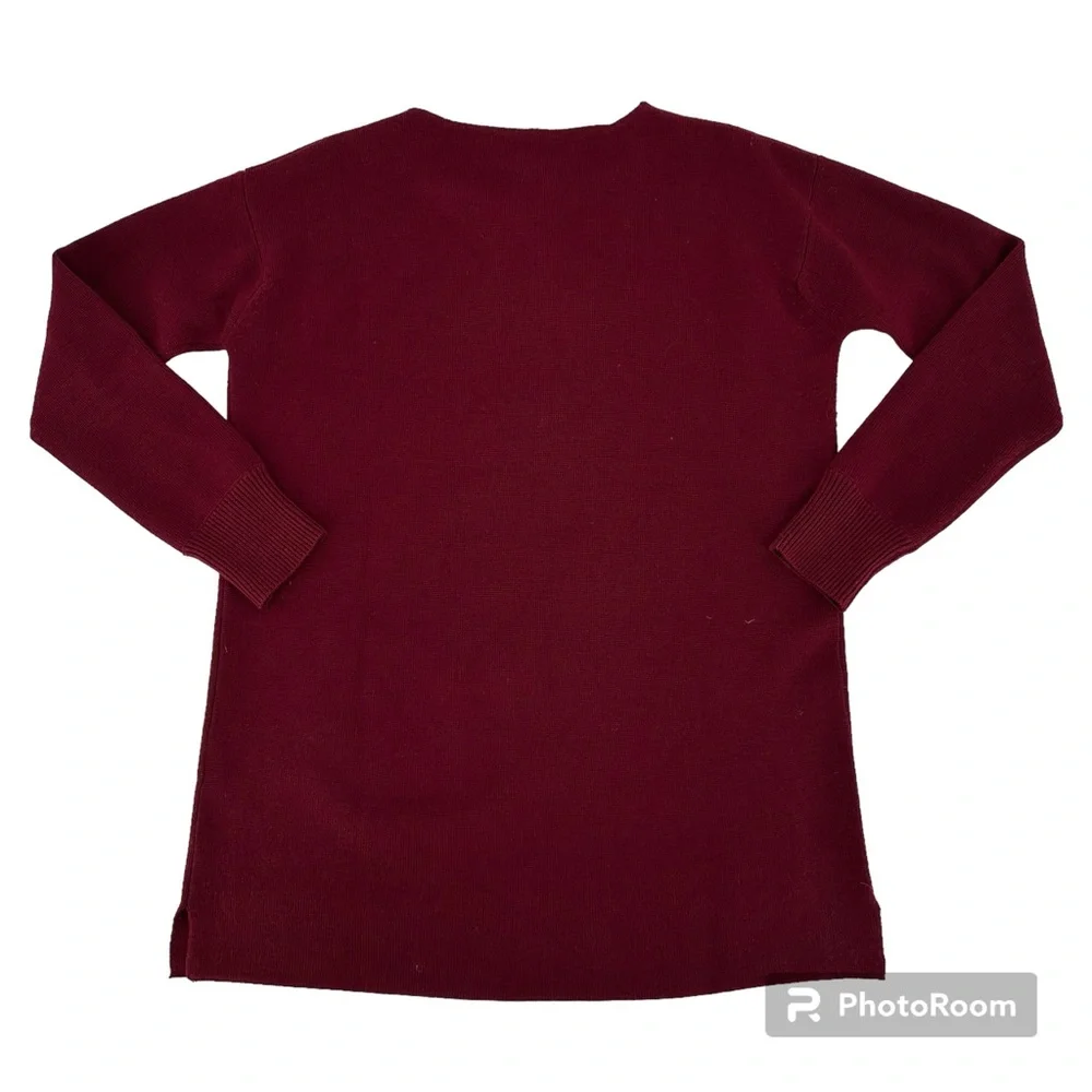 J.Crew Dark Red 100% Merino Wool Front Pockets Sweater XS